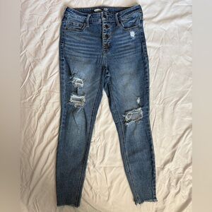 Old Navy Women's Distressed Skinny Jeans - Blue
